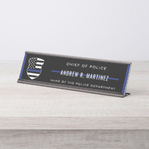 Placa De Mesa Agente policial Thin Blue Line Policial