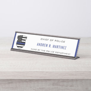 Placa De Mesa Agente policial Thin Blue Line Policial