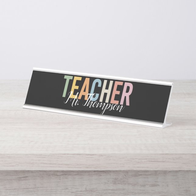 Placa De Mesa Agradecimento Personalizado ao Professor Volta às  (Frente)