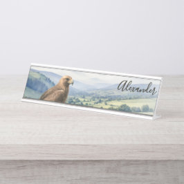 Placa De Mesa Águia Dourada Paisagem Vida Selvagem Personalizada