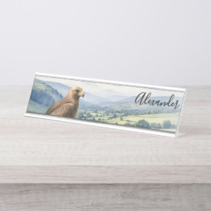 Placa De Mesa Águia Dourada Paisagem Vida Selvagem Personalizada