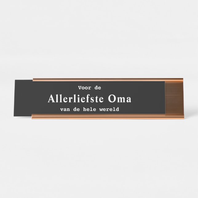 Placa De Mesa Allerliefste Oma bureau naambordje (Frente)