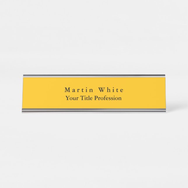 Placa De Mesa Amber Yellow Plain Professional Modern (Frente)