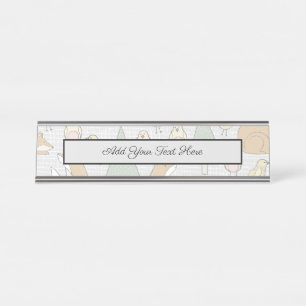 Placa De Mesa Animais da Floresta Raposa Selvagem Pino Filhote