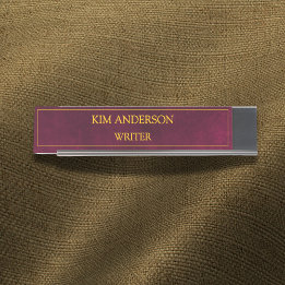 Placa De Mesa Aparência de couro marrom personalizada
