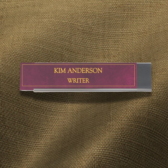 Placa De Mesa Aparência de couro marrom personalizada (Criador carregado)