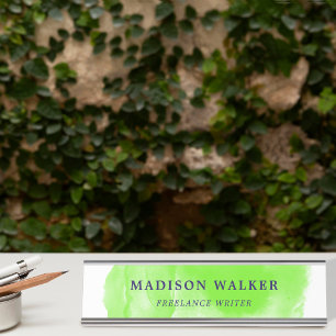 Placa De Mesa Apple Green Watercolor