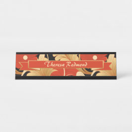 Placa De Mesa Art Deco Red Poppies Personalizado