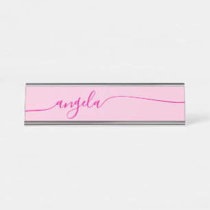 Placa De Mesa Assinatura Glam Rosa Quente