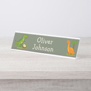 Placa De Mesa Aventura de Volta às Aulas Começa Aqui Dinossauro