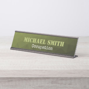 Placa De Mesa Azeitona verde geométrica do exército Malha Seu no