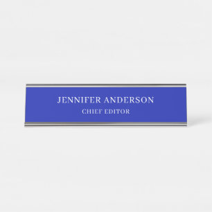 Placa De Mesa Azul Zaffre Profissional Moderno Simples Minimalis