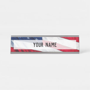Placa De Mesa Bandeira Americana