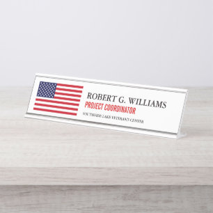 Placa De Mesa Bandeira americana personalizada