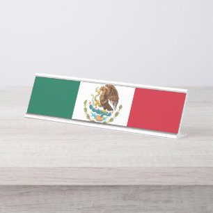 Placa De Mesa Bandeira Mexicana