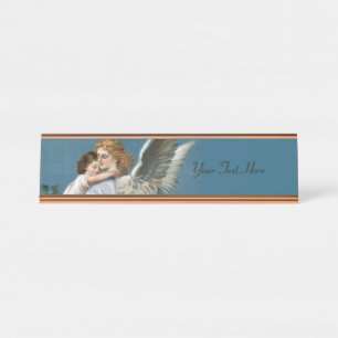 Placa De Mesa Bela Pintura de Anjo da Guarda