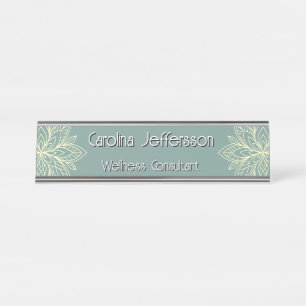 Placa De Mesa Bem-estar do consultor Zen Lotus Teal
