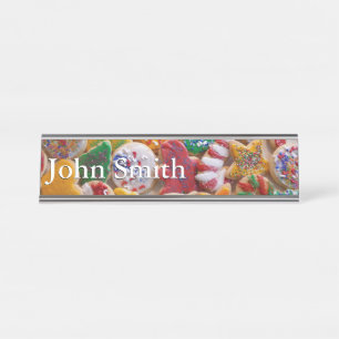 Placa De Mesa Biscoitos de Natal I Confeitaria Colorida de Féria