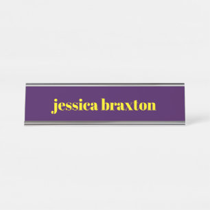 Placa De Mesa Bloco de cor nome personalizado minimalista 