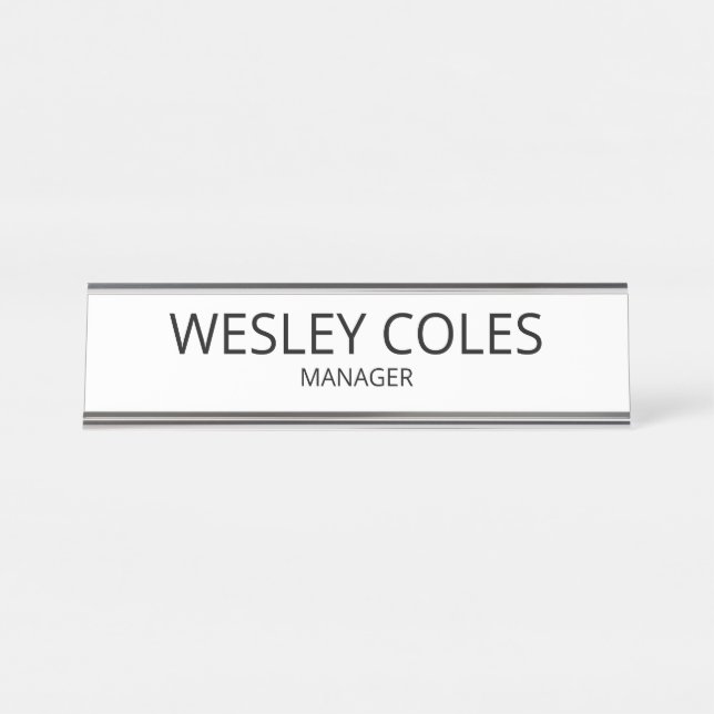 Placa De Mesa Bloco de Nome Acrílico Personalizado, Base de Made (Frente)