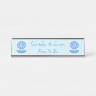 Placa De Mesa Blue Baby Boy Oyster shell e Pearl Mãe para Ser