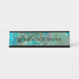 Placa De Mesa Blue Chrysocolla Mineral Stone Personalizado