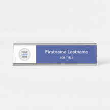 Blue Your Logo Modern Desk Name Play