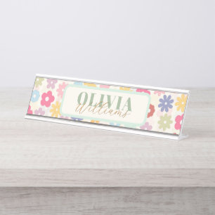 Placa De Mesa Boho Retro Daisy Flores do Verão 70