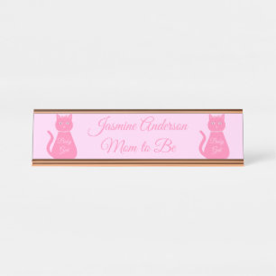 Placa De Mesa Bonito Gata de Bebê Rosa Costumava ser mãe