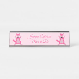 Placa De Mesa Bonito Menina Rosa Raposa Costumava ser mãe