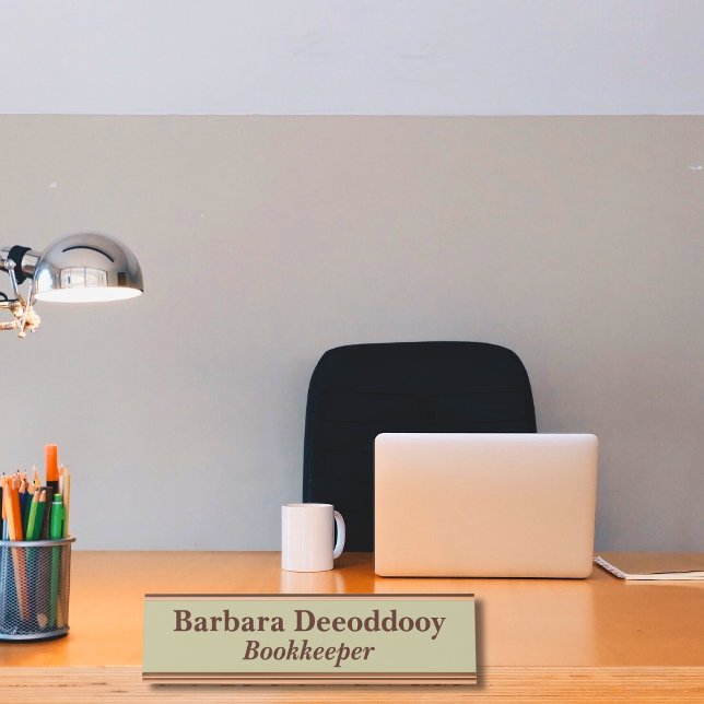 Placa De Mesa Bookkeeper Sage Green (Criador carregado)