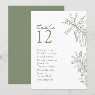Placa de Mesa Botânica Moderna Verde Sage