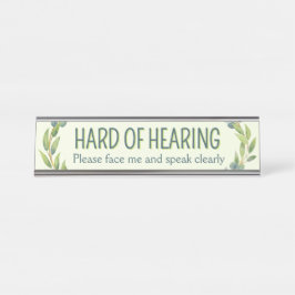 Placa De Mesa Botanical Hard of Hearing Green Deafness