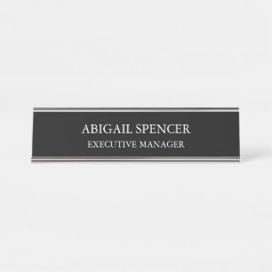 Placa De Mesa Branco preto simples e comum clássico