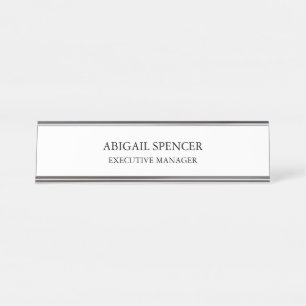 Placa De Mesa Branco preto simples e comum clássico