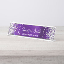 Brilhante Prateado Falso Índigo Roxo Foil Feminino