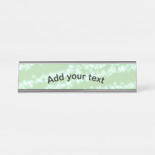 Placa De Mesa Brilho de lantejoula pastel verde texto nome boho