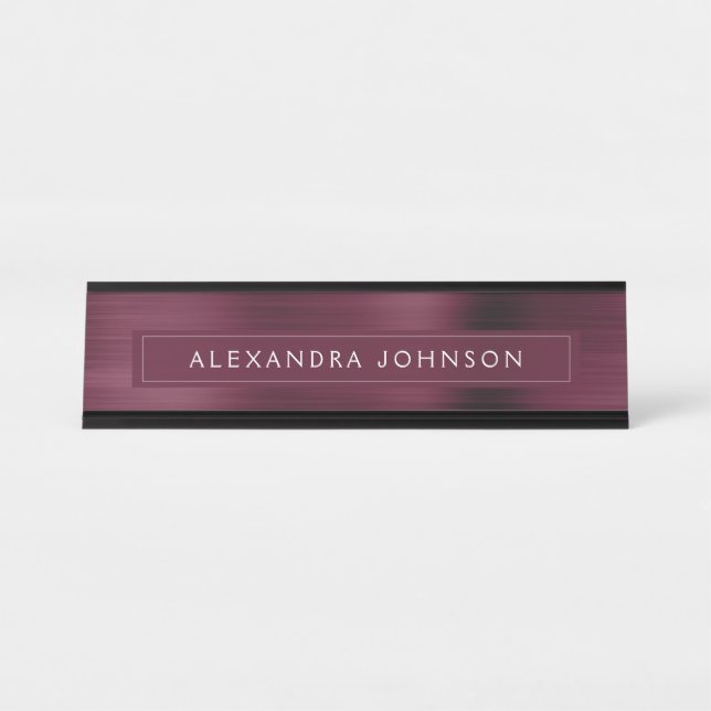 Placa De Mesa Burgundy Foil | Empresas Modernas do Purple Foil (Frente)