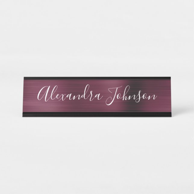 Placa De Mesa Burgundy Foil | Empresas Modernas do Purple Foil (Frente)