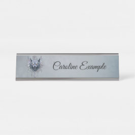 Placa De Mesa Cabeça mística de lobo.