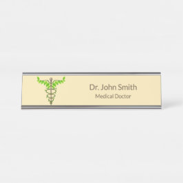 Placa De Mesa Caduco Médico alternativo deixa bege verde