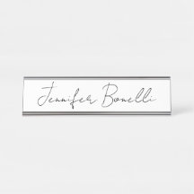 Caligrafia Elegante Black White Plain Nome Simples