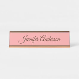 Placa De Mesa Calliografia Nome Personalizado Elegante Pastel Ve