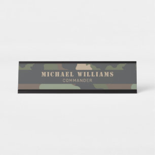 Placa De Mesa Camouflage Woodland Camo Militar Khaki Tan Black