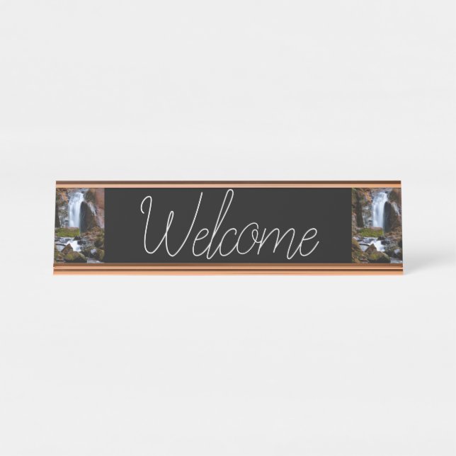 Placa De Mesa Cascata de outono - Algodão Destino do Escritório (Frente)