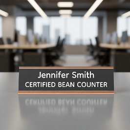 Placa De Mesa Certified Bean Counter Personalized Name Plate