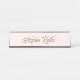 Placa De Mesa Chefe de Garota Rosa Bastante-Rosa Pastel