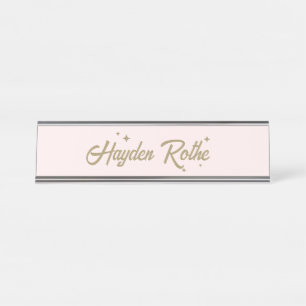 Placa De Mesa Chefe de Garota Rosa Bastante-Rosa Pastel