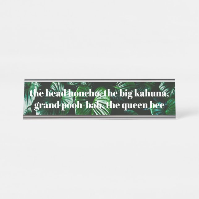 Placa De Mesa Chefe Humoroso - Prata (Frente)