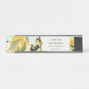 Placa De Mesa Chic Boho Amarelo Colorido Ochre Pintado